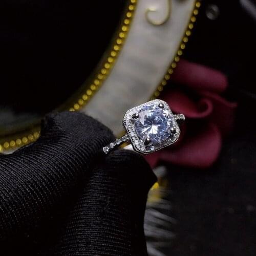 Classic Moissanite Wedding Ring for Woman IF Grade Moissanite 925 Silver Engagement Ring Free Jewelry Box