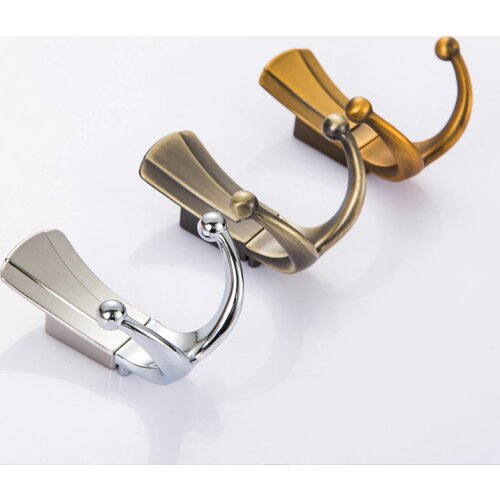 5PCS Fashion Bathroom Wall Hangers 2 Hooks Robe Hooks Wall Mounted Clothes Hanger Racks with screws Coat Towel Wall Hooks