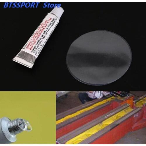 Hot 1set (1xglue + 2xpatches/set) Swimming PVC Adhesive Inflatable Repair Glue Tube Patch Boat Yoga Ball