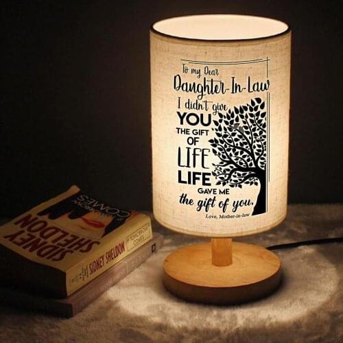 Mom gives daughters graduation birthday Gift , square booklamp bedside lamp love you baby