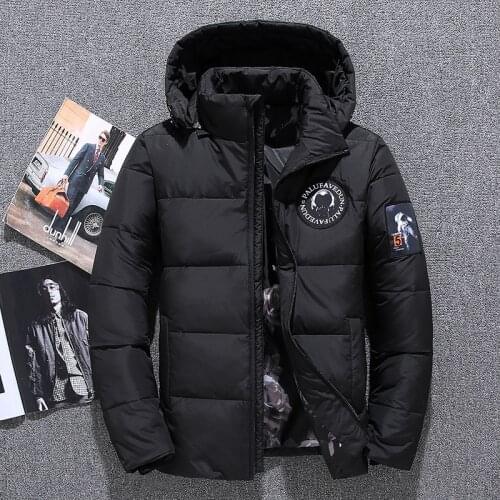 Mens Winter Down Jacket Coats White Duck Down Parkas Hooded Casual Thick Warm Outwear Puffy Windbreaker Jacket Doudoune Homme
