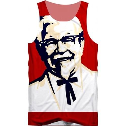 KFC Kentucky Fried Chicken Fashion 3D Print Men Women Casual Summer Vest