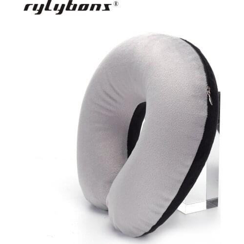 Rylrbons New U Shaped Travel Pillow Car Air Flight Inflatable Pillows Neck Support Headrest Cushion Soft Nursing Cushion