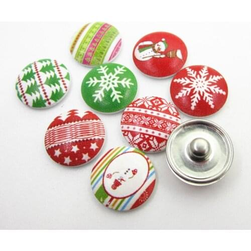 New 20pcs/lot Mix Snowflake Snowman Snap Buttons For 18mm Ginger Snap Bracelet&Bangles DIY Snap Button Jewelry Charms