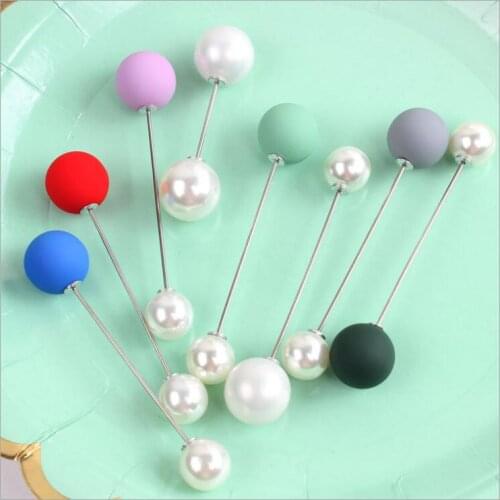 New Fashion Variety Pin brooch Anti-light-off pin Wild Double-headed Pearl Cardigan Deduction Pin buckle Female
