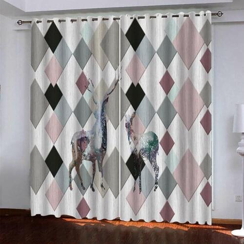 3d solid geometry curtains Customized 3d curtains new window balcony thickened windshield blackout curtains
