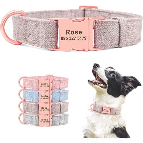 High Quality Personalized Dog Collar Adjustable Customized Pet Collar For Small Medium Large Dogs Free Engraved Dog Accessories