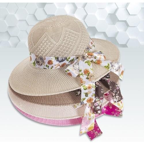 Simple Foldable Wide Brim Floppy Girls Straw Hat Sun Hat Beach Women Summer Hat UV Protect Travel Cap Female Vacation Cap