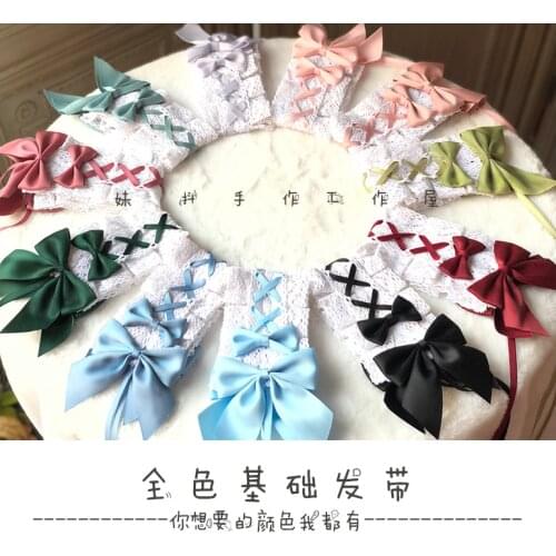 Cute Handmade Headwear Hair Ribbon Hairpin Hairclip Lolita Lace Bows Simple Sweet Original Design Multicolour Basic