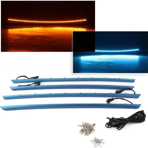 Blue Car Door Panel Ambient Light Bars Interior LED For BMW 3 Series F30 Blue&Orange Dual Color