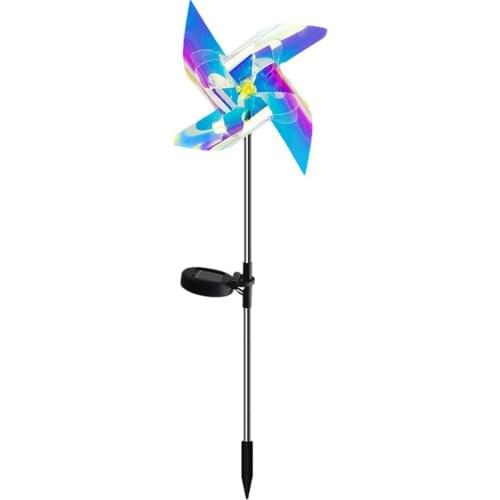 Solar Wind Spinner Light Outdoor Solar Powered LED Pinwheels Light With Stake Colorful Garden Landscape Lamp Yard Decor Light