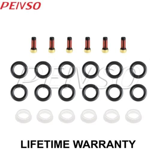 Fuel Injector Repair Service Kit ORings Filters Caps for Hyundai&Kia 2.5L 2.7L v6