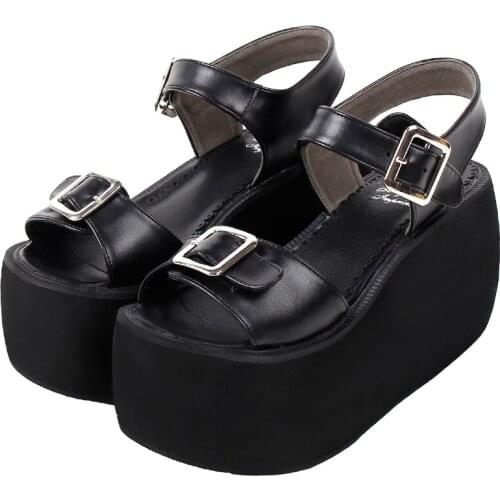 Angelic imprint woman lolita cosplay punk shoes lady high heels pumps girl princess summer dress party sandals 8477 10cm heels