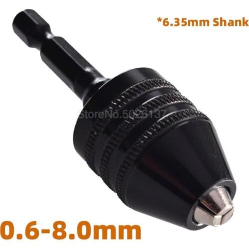 0.6-8MM Multi Chuck Hex Shank Keyless For Dremel Drill Hole Rotary Tools Bit Chucks Adapter Converter 6.35MM Screwdriver Impact