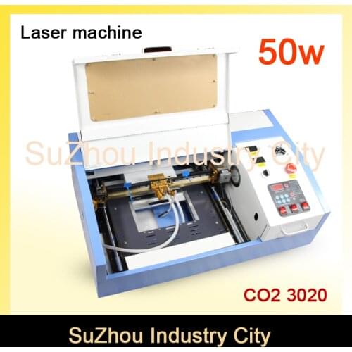 High Quality ! 110/220V 50W 200*300mm Mini CO2 Laser Cutters Engraver Engraving Cutting Machine 3020 Laser with USB Sport