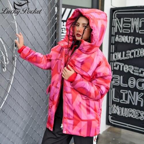 Female Winter New Thick Warm Wadded Cotton Coat Women Fashion Harjauku Letter Print Jacket High Quality Long Sleeve Parkas Z1001
