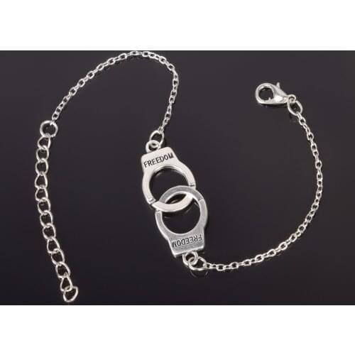 Silver Color handcuffs Punk Bracelets For Women Silver Bracelets Chain Bangles Fashion Jewelry Summer Style Gift ns210