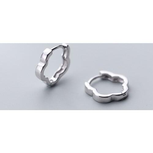 MloveAcc Original Style Hoop Earrings 925 Sterling Silver Small Hollow Flower Earrings for Women Wedding Party Silver Jewelry