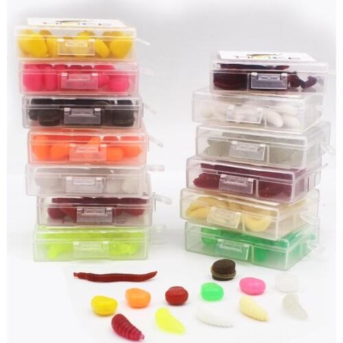 20Pcs/Lot 13 Kinds Of Color Fishing Soft Baits corn with corn smell maggot Grub The sturgeon carp Fishing Lures Floating baits