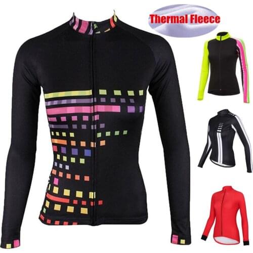 2019 Winter Thermal Fleece Long Sleeve Cycling Jersey Outdoor Women Cycling Clothing Bike Jacket Jersey Maillot Ropa Ciclismo