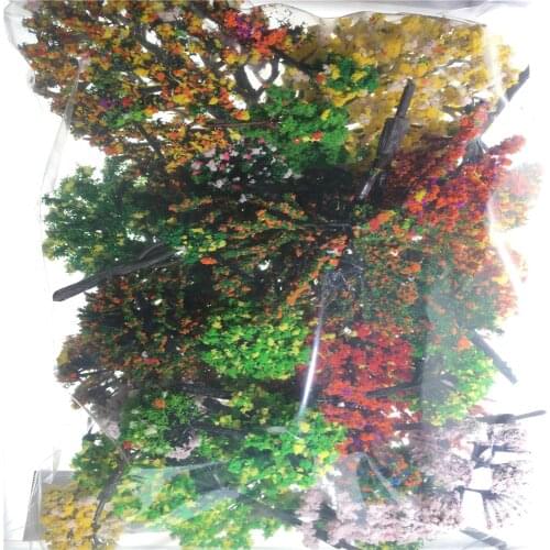 30Pcs/Lot Flower Model Trees Mixed Wire And Plastic Model Landscape Trees Train Layout Garden Scenery Miniature