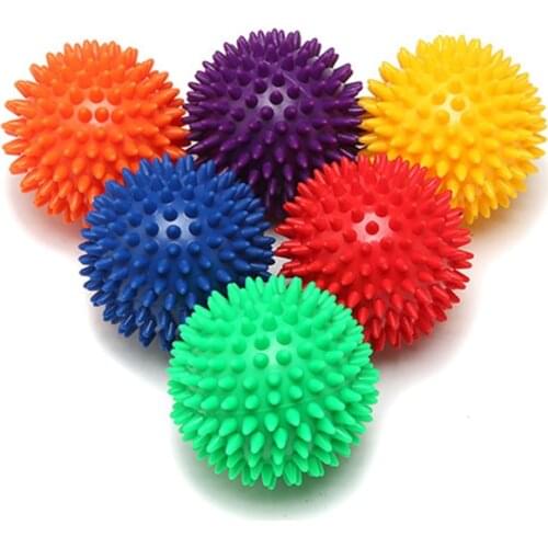 7.5cm Durable PVC Spiky Massage Ball Trigger Point Sport Fitness Hand Foot Neck Pain Relief Body Muscle Treatment Ball 7 Colors