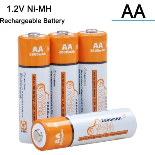 AA Battery Rechargeable Ni-Mh Battery 1.2V 2800mAh for Remote Control Machine Electric Toys