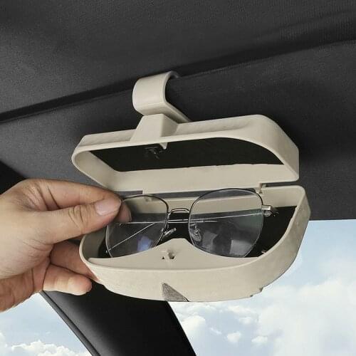 Car Sun Visor Glasses Case Organizer Glasses Storage Box Holder Visor Sunshade Car Holder 360 Degree Rotation WIth Card Slot