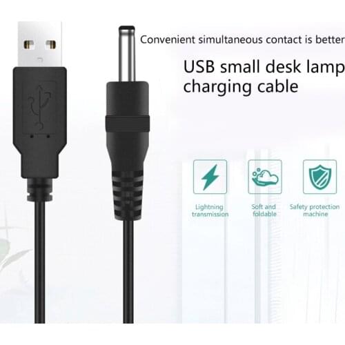 Fast Transmission 3.5x1.35 Mm DC USB to DC 3.5 Power Cord for Small Speakers /Small Desk Lamps /Facial Black