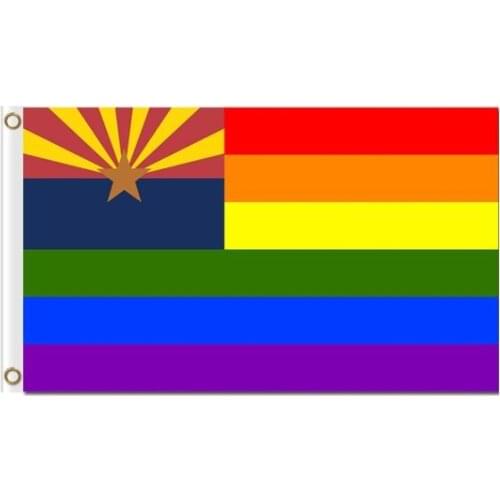 America state Arizona flag gay pride lgbt pride 3x5ft custom flag