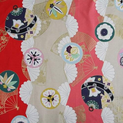 LEO&LIN Japan Style Cotton Printing Diy Craft Cloth Hot Stamping Sector Colorful Spends Pre-sales Tissus 50cm