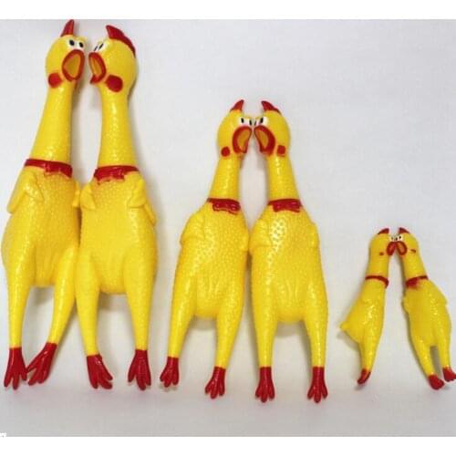 Pet Dog Toys funny Rooster Crows Attract Puppy Dog and Cat Pet Squeak Toys Screaming Rubber Chicken size S-L freeshipping