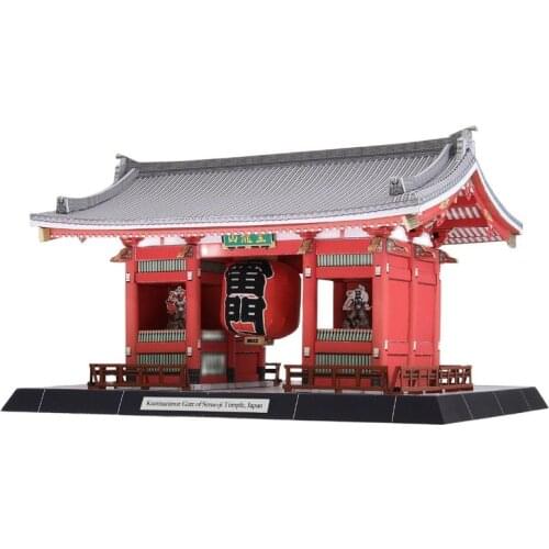 Japan Kaminarimon Gate of Senso-Ji Temple DIY 3D Paper Model Building Kit Cardboard Art Crafts Child Educational Puzzle Toys