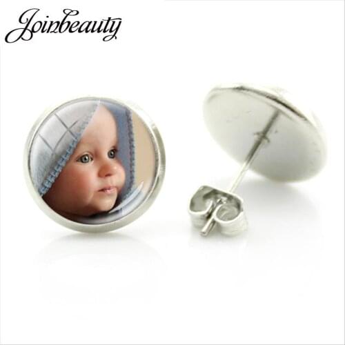 JOINBEAUTY Photo earrings Photo of Your Baby Mum Child GrandParent Well-Loving Gift for family Member Jewelry NA01