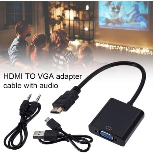 Adapter Cable Hdmi-Compatible to Vga Adapter Male to Famale Converter With Video Audio Cable for Tv Box UY8
