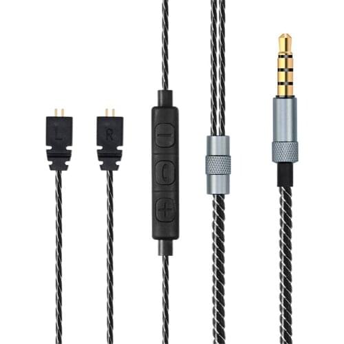 Cable Extension Cord Volume Control Inline Mic for Logitech Ultimate Ears UE TF10 TF15 SF3 SF5 5EB 5pro TripleFi 15vm Headphones