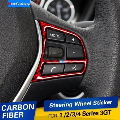 Carbon Fiber Steering Wheel Buttons Frame Trim Covers Stickers For BMW F20 F21 F30 F34 F32 3GT Car Interior Accessories