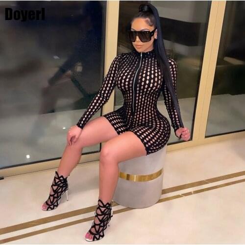 Short Sexy Rompers Jumpsuit Women Party Clubwear Front Zipper Hollow Out Bodycon Summer Jumpsuit Overalls for Women Playsuit