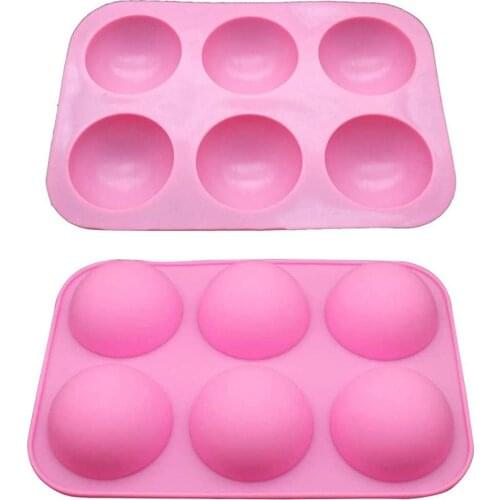 Creative 6 Half Sphere Circle Silicone Chocolate Cupcake Patisserie Candy Mold Bakeware Round Shape Cake DIY Baking Mould Tool