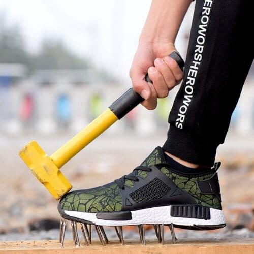 Feverbary Lightweight Breathable Men Women Safety Shoes Steel Toe Work Shoes Anti-smashing Construction Sneaker Hiking Boots