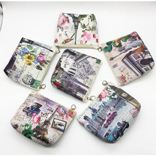 Free ship!1lot=12pc!Famous architecture coin purse / key bag / Cosmetic women Bag/ cute coin mini wallet/storage bag