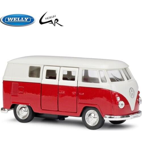 WELLY 1:36 Model Car Simulation Alloy Metal Toy Car Childrens Toy Gift Collection Model Toy Gifts Volkswagen 1963 T1 Bus