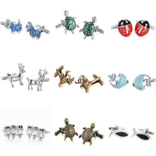 DY new high quality taste a variety of animal style Turtle deer fish horse Cufflinks fashion mens French shirt Cufflinks