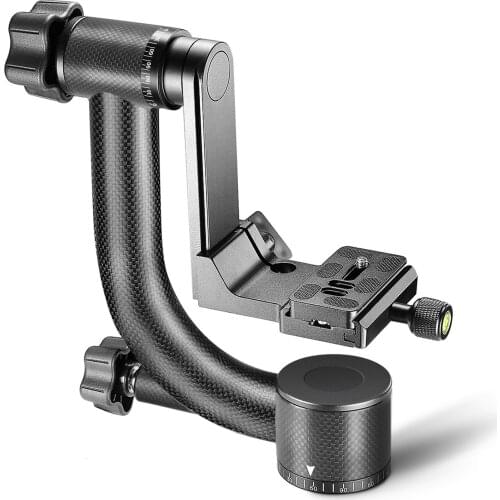 Neewer Professional Heavy Duty Carbon Fiber 360 Degree Panoramic Gimbal Tripod Head with Arca-Swiss 1/4 inch Quick Plate
