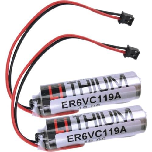 2PCS Original ER6V119A Mitsubishi M70 M60 PLC Battery AA 3.6V Lithium High Quality Battery for TOSHIBA Made in Japan