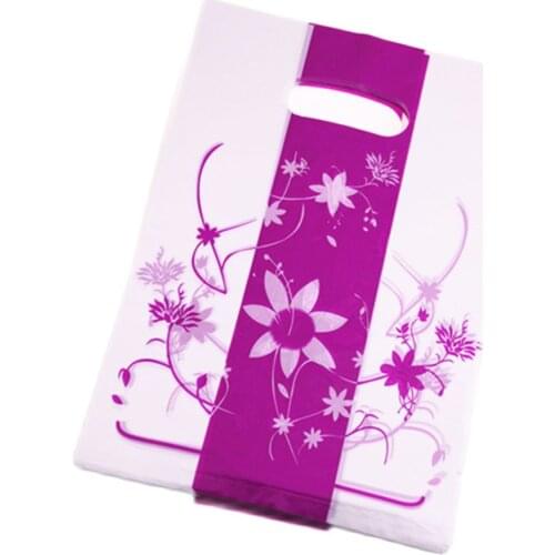 New Style Wholesale 100pcs/lot 20*30cm Medium Luxury Hot Pink Plastic Shopping Package Bags Favor Party Gift Packaging