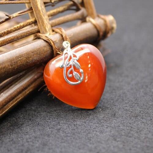 Wholesale 6pcs/Lot 35MM Heart Natural Stone Pendants With Hollow Out Flowers for Jewelry Making Trendy Accessories Free Shipping