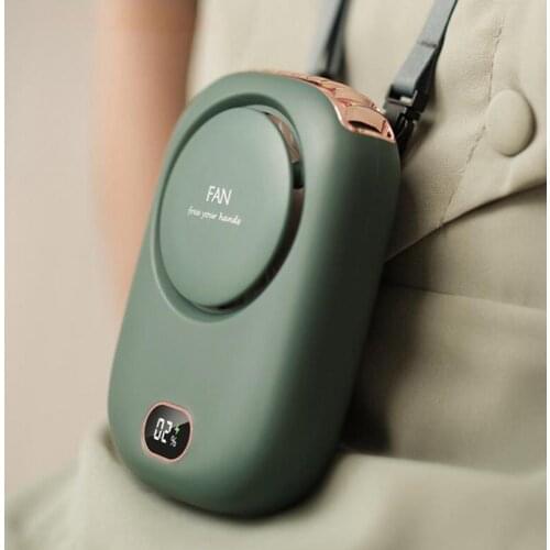 Portable USB Fan Rechargeable Hands-Free ABS Lanyard Hanging Neck Fan Outdoor Handheld Cooling Fan