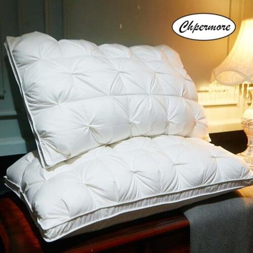 Chpermore Five Stars White Goose Down/Feather Pillow High-grade Orthopedic Neck Pillows Home Hotel Memory Pillow for Sleeping