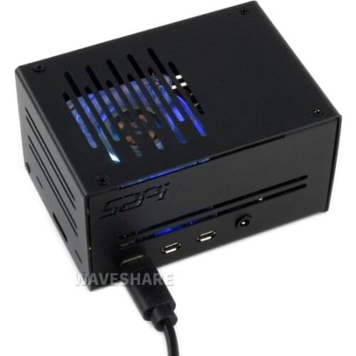 Firm Metal Case for Raspberry Pi 4, with Low-Profile ICE Tower Cooling Fan